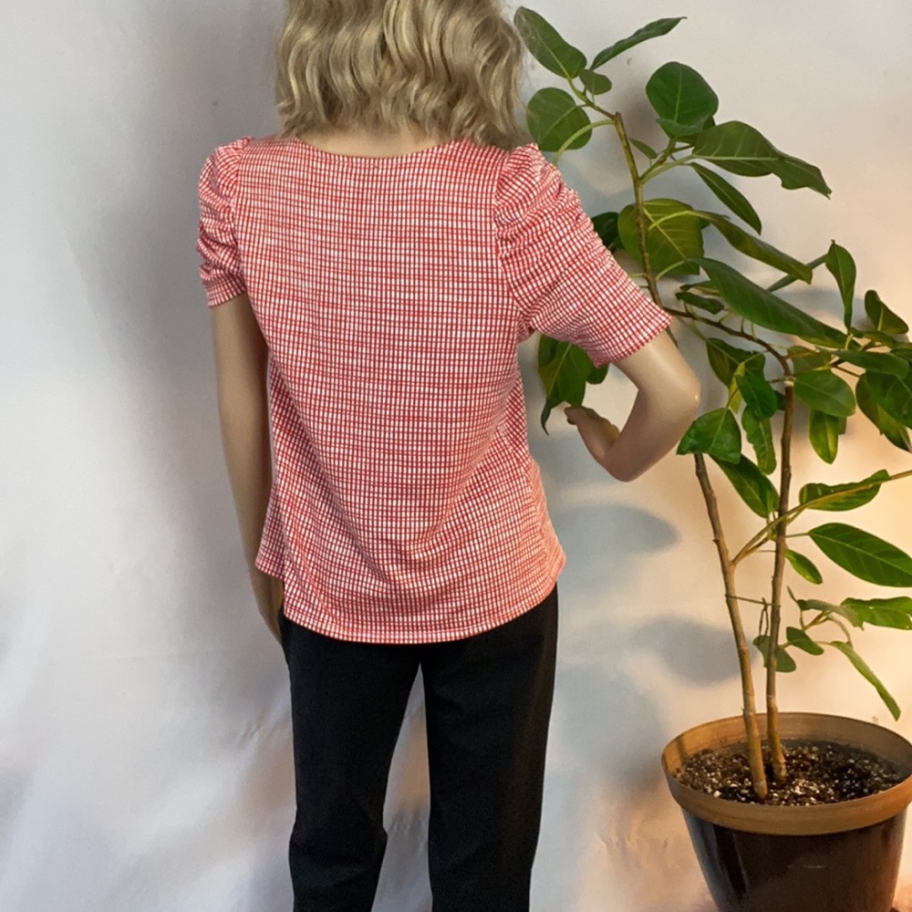 W5 Red/White Rouched Sleeve - Picture 4 of 8